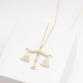 925 Ayar Gümüş Terazi Kolye Özel Tasarım thumbnail 3