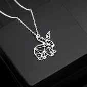 925 Ayar Gümüş Tombul Tavşan Kolye Özel Tasarım thumbnail 2