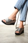 Albishoes Kadın Yüksek Dolgu Topuk 8,5 Cm Günlük Hafif Yumuşak Rahat Taban Anatomik Kadın Terlik - 2