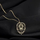 925 Ayar Gümüş Aslan Figürlü Kolye Özel Tasarım thumbnail 1