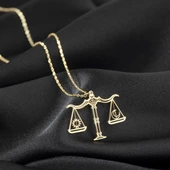 925 Ayar Gümüş Terazi Kolye Özel Tasarım thumbnail 2