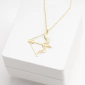 925 Ayar Gümüş Ok ve Yay Kolye Özel Tasarım thumbnail 3