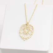 925 Ayar Gümüş Aslan Figürlü Kolye Özel Tasarım thumbnail 3