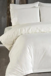 Fransız Dantelli Suna Çeyizlik Nevresim Takımı Krem thumbnail 1