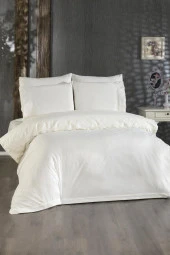 Fransız Dantelli Suna Çeyizlik Nevresim Takımı Krem thumbnail 2