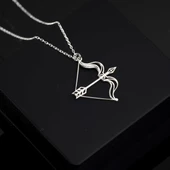 925 Ayar Gümüş Ok ve Yay Kolye Özel Tasarım thumbnail 1