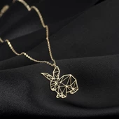 925 Ayar Gümüş Tombul Tavşan Kolye Özel Tasarım thumbnail 1