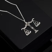 925 Ayar Gümüş Terazi Kolye Özel Tasarım thumbnail 1