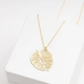 925 Ayar Gümüş Yaprak Kolye Özel Tasarım thumbnail 3