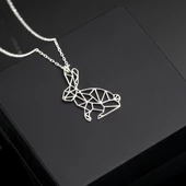 925 Ayar Gümüş Tavşan Kolye Özel Tasarım thumbnail 2