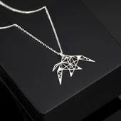 925 Ayar Gümüş Kağıt Uçak Kolye Özel Tasarım thumbnail 2