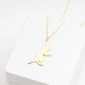 925 Ayar Gümüş Uzanan Kedi Kolye Özel Tasarım thumbnail 3