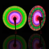 2 ADET YEŞİL LED IŞIKLI DEĞİRMEN IŞIK SESLİ IŞIKLI UFO IŞIK VIP 2 PCS FLASHİNG LİGHT UP LED SPİNNİNG thumbnail 2