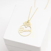 925 Ayar Gümüş Pırlanta İsim Kolye Özel Tasarım thumbnail 3