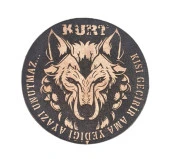 Kurt Kışı Geçirir Ama Yediği Ayazı Unutmaz -Yuvarlak  Deri Peç - Arma - Wolf Leather Patch - 1