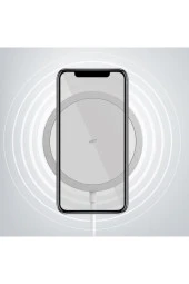 0660 Magsafe 15w Mıknatıslı Kablosuz Şarj Cihazı - Beyaz - 1