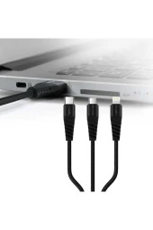 PSM120 3 in 1 Şarj Kablosu Siyah - 1