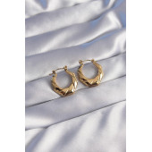 ZÜHRE 316L Çelik Gold Renk Kıvrımlı Görünüm Geometrik Model Küpe - 1