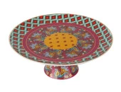 Lucky Art Eliana Bone Porselen Karışık Desenli Ayaklı Kek & Pasta Standı 27 cm LYHD 586 - 1