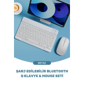 Ultra İnce Taşınabilir Kablosuz Bluetooth Klavye Mouse Seti - 1