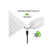 Ultra İnce Taşınabilir Kablosuz Bluetooth Klavye Mouse Seti - 4