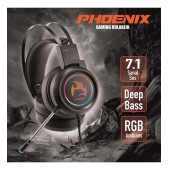 Polosmart PGM05 Phoenix 7.1 Gaming Kablolu Kulaküstü Kulaklık Siyah - 2