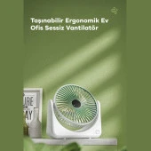 Coofbe Taşınabilir Hız Ayarlı Serenity Sessiz 1200 Mah Şarjlı Masaüstü Vantilatör Ev Ofis Vantilatör - 3