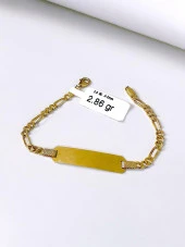 İsim Yazılı Çocuk Künyesi 14 Ayar Altın Bileklik thumbnail 1