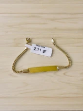 İsim Yazılı Çocuk Künyesi Gurmet Zincir 14 Ayar Altın Bileklik thumbnail 1