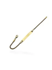 İsim Yazılı Çocuk Künyesi Gurmet Zincir 14 Ayar Altın Bileklik thumbnail 3