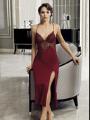 200 Kadın 6'lı Uzun Penye Gecelik Sabahlık Takım - 9