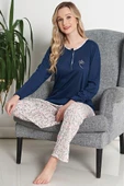 Pijadore 1652 Kadın Büyük Beden Uzun Kol Pijama Takımı - 1