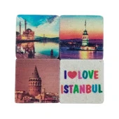 İstanbul Temalı Dörtlü Taş Magnet thumbnail 1