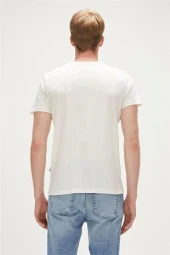 Bad Bear Manuscript T-Shirt Off-White Beyaz Baskılı Erkek Tişört thumbnail 4