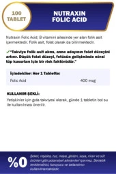 NUTRAXİN FOLİC ACİD 400 MCG 100 TABLET thumbnail 2