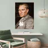 Büyük Lider Mustafa Kemal Atatürk Portresi Duvar Sticker 50 x 70 cm - 2