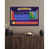 Kimyagerler Kimyaseverler Için Periyodik Tablo Bilimsel Elementler Periyodik Cetvel Duvar Sticker 50 x 70 cm - 1