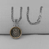 Nalı Şerif Ortası Dönen 925 Ayar Gümüş Kolye thumbnail 1