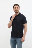 Erkek Polo Yaka Domino Desenli %100 Pamuk Tişört - 9