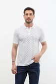 Erkek Polo Yaka Domino Desenli %100 Pamuk Tişört - 6