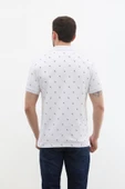 Erkek Polo Yaka Yaprak Desenli %100 Pamuk Tişört - 5
