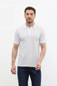 Erkek Polo Yaka Domino Desenli %100 Pamuk Tişört - 4