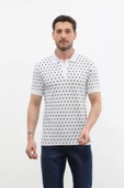 Erkek Polo Yaka Yelken Desenli %100 Pamuk Tişört - 4