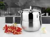 Yonca Lines Silver Kordonlu 8 Lt Düdüklü Tencere Metal Kulp - 1
