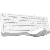 A4 Tech F1010 Beyaz Kablolu Klavye Mouse Seti - 1