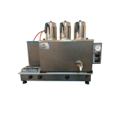 3 demlikli çay ocağı 3 Gözlü Gümüş Gri Boyalı Çay Kazanı Elektrik + Tüplü Çay Semaveri ETS sistemli - 1