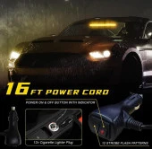 17 fonksiyonlu iç-dış kullanımlı çakar lamba 54cm sarı-sarı 12-30v thumbnail 4