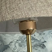 Royal Gold Metal Ayaklı Abajur Kumbeji Kumaş Başlık Yatak Odası Abajur Salon Masa Lambası - 2