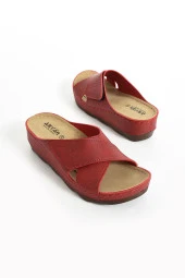 Albishoes Hafif Topuklu 4,5 Cm Cırt Cırtlı Rahat Kullanım Yumuşak Taban Anatomik Günlük Kadın Terlik - 5