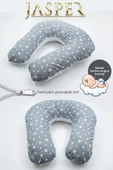 Jasper Çift Taraflı Fermuarlı Yıkanabilir Emzirme Yastığı Yıldız Desenli Bebek Destek Minderi thumbnail 1